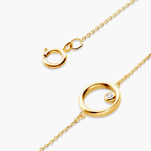 Bransoletka koło Savicki: złota, diament